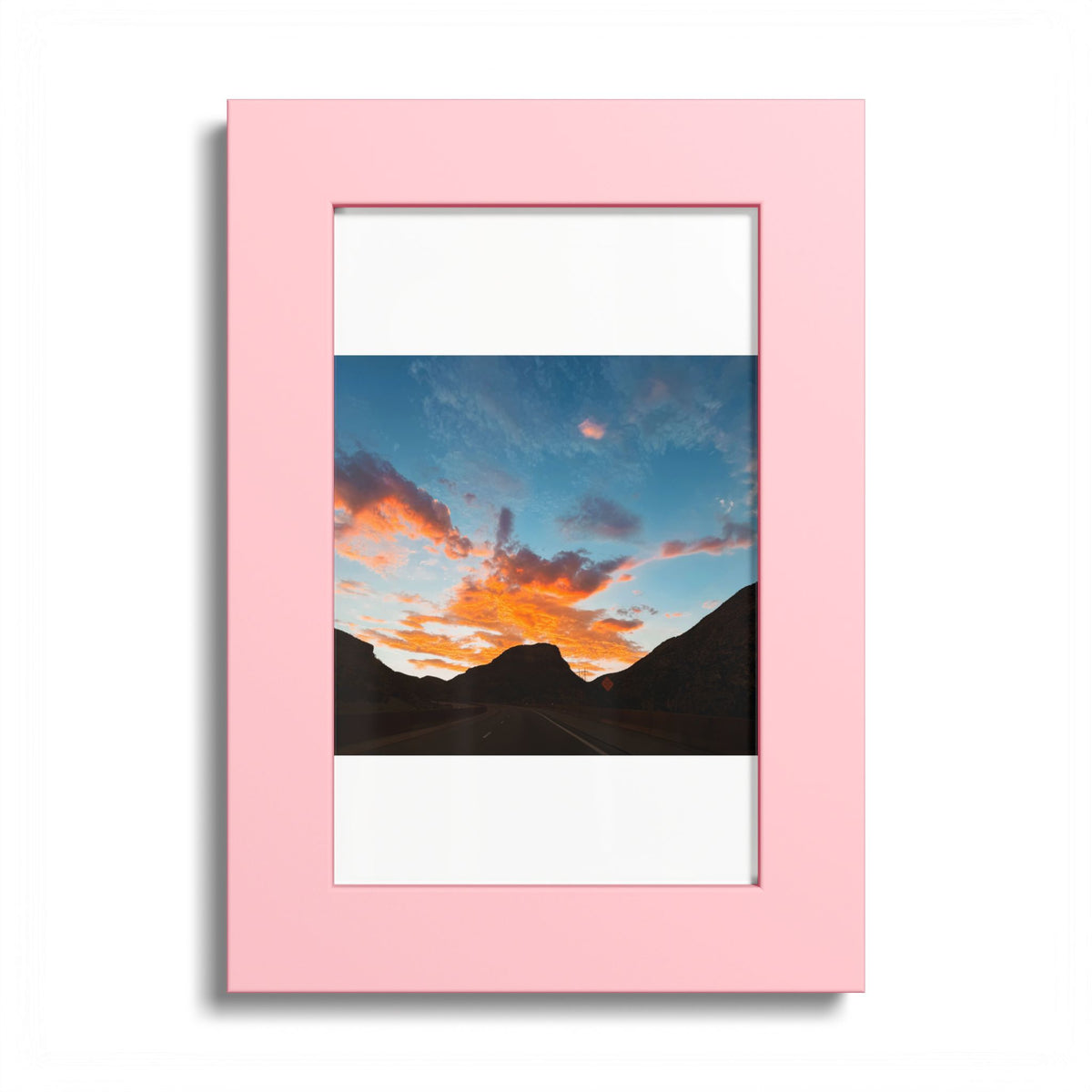 Mountain Sunset Poster (Colored Frame)