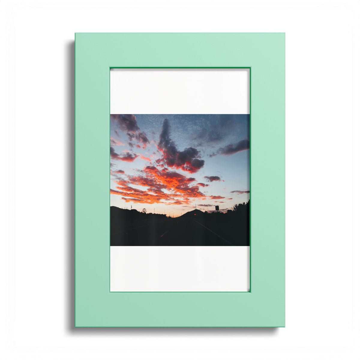 Mountain Sunset Poster ( Colored Frame)