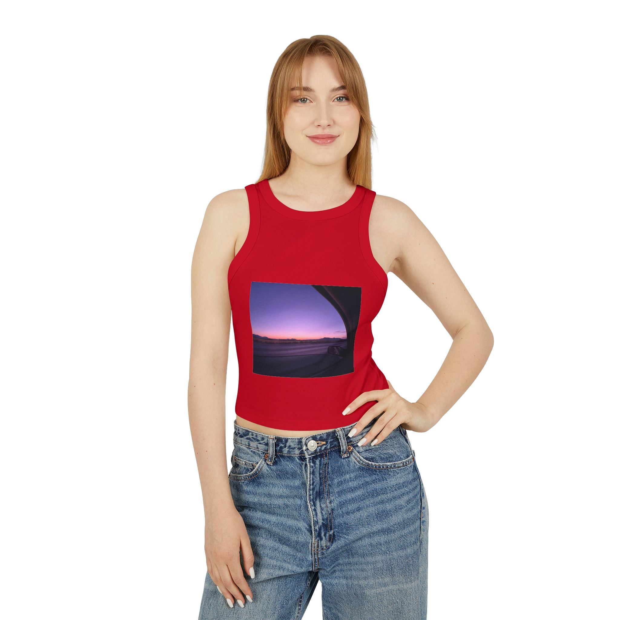 The Drive Home Micro Rib Racer Tank Top