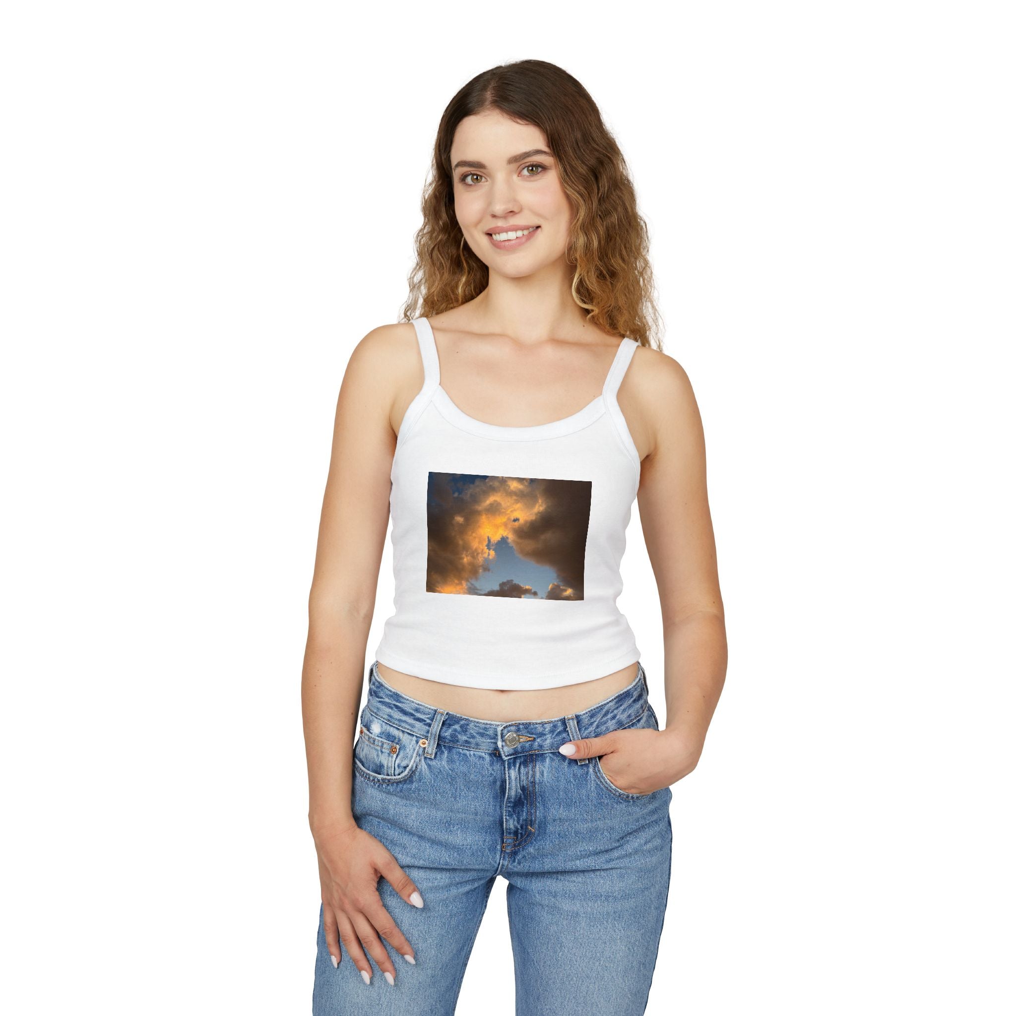 Golden Clouds Spaghetti Strap Tank Top