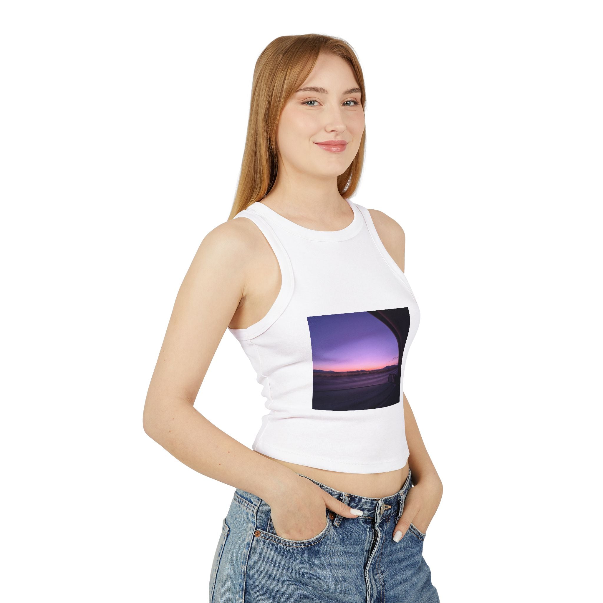 The Drive Home Micro Rib Racer Tank Top
