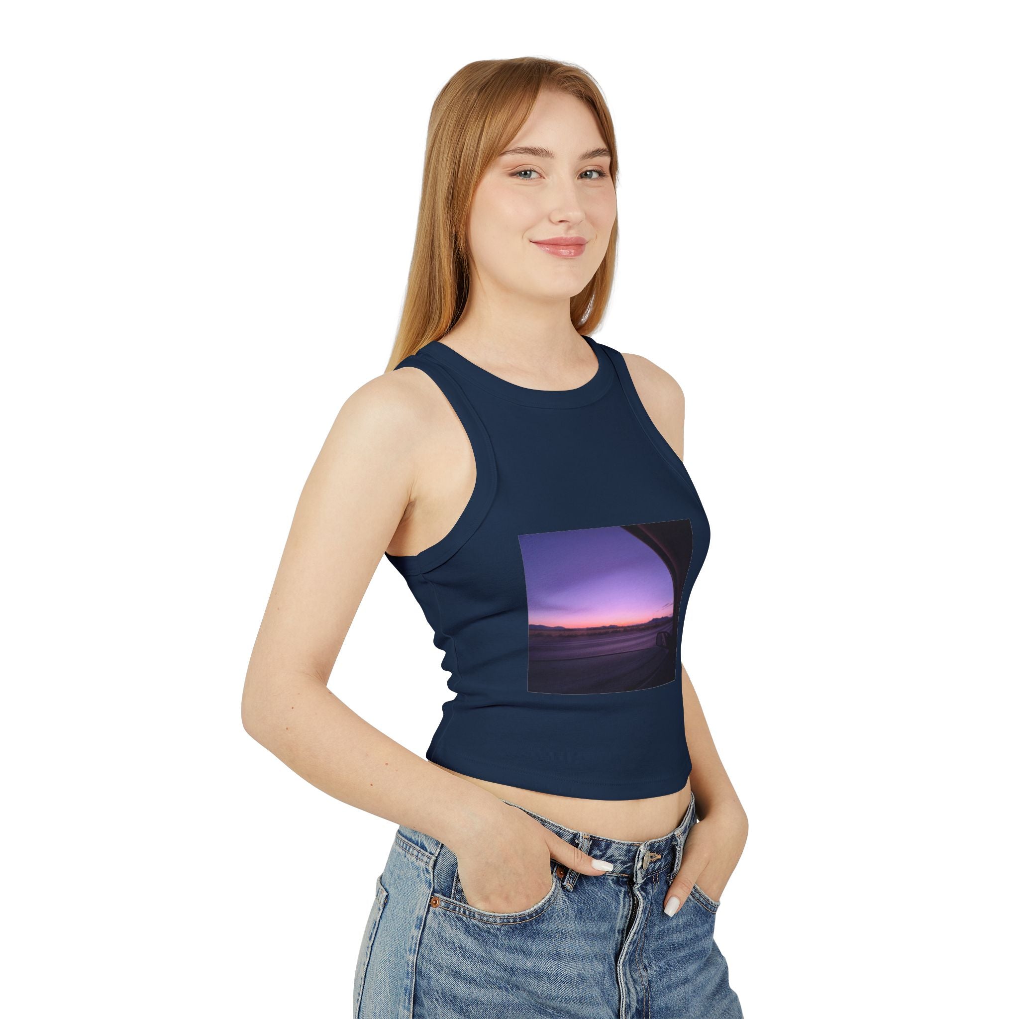 The Drive Home Micro Rib Racer Tank Top