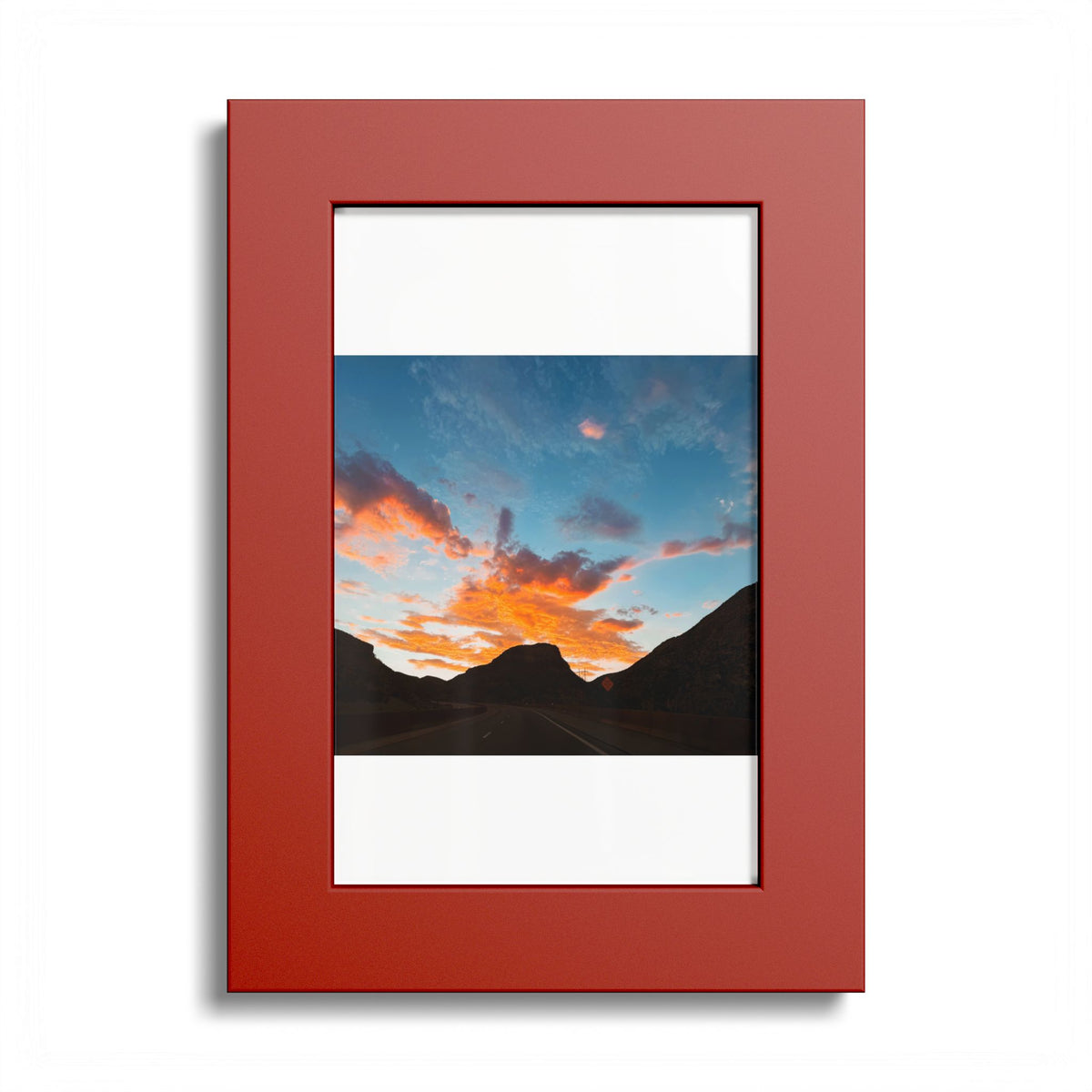 Mountain Sunset Poster (Colored Frame)