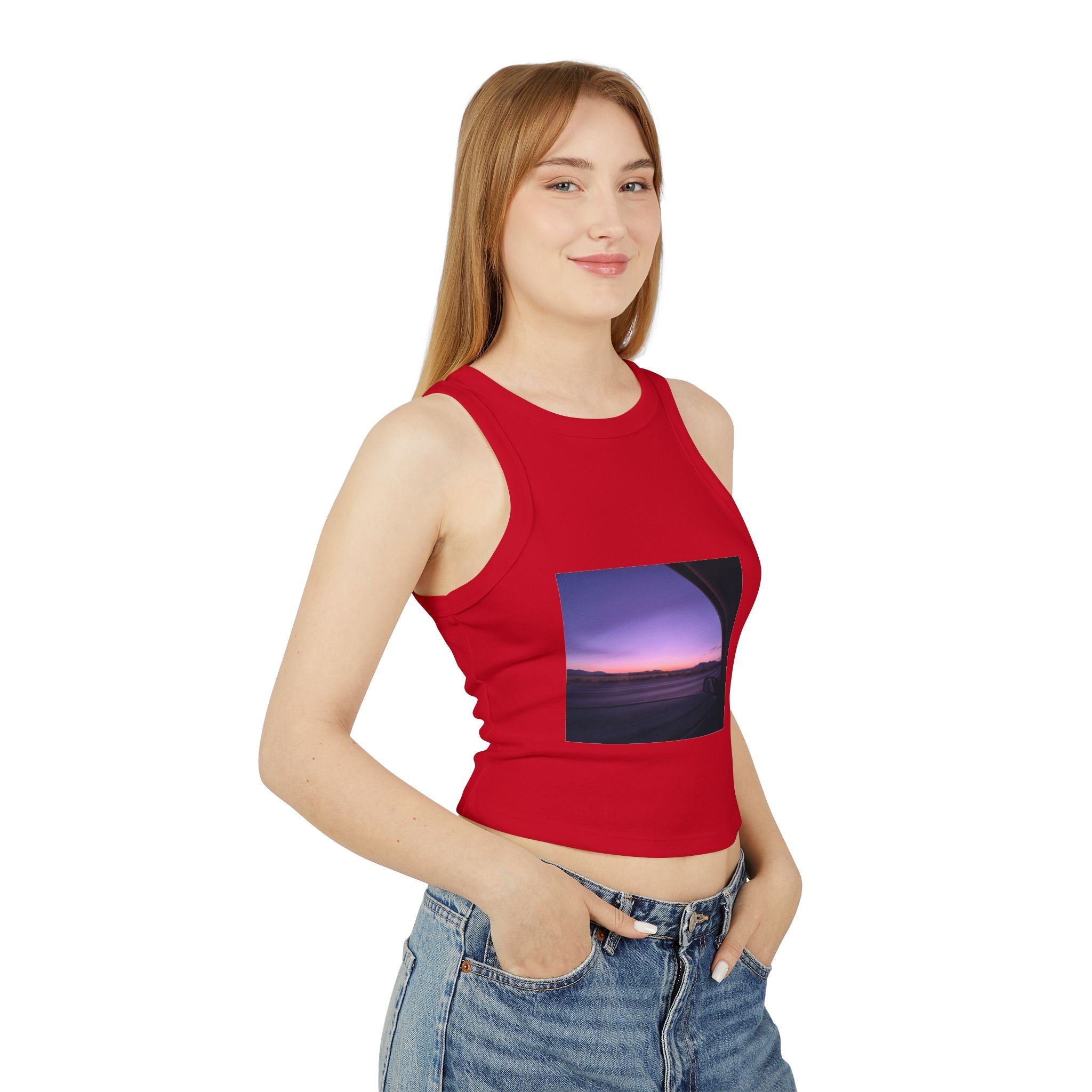 The Drive Home Micro Rib Racer Tank Top