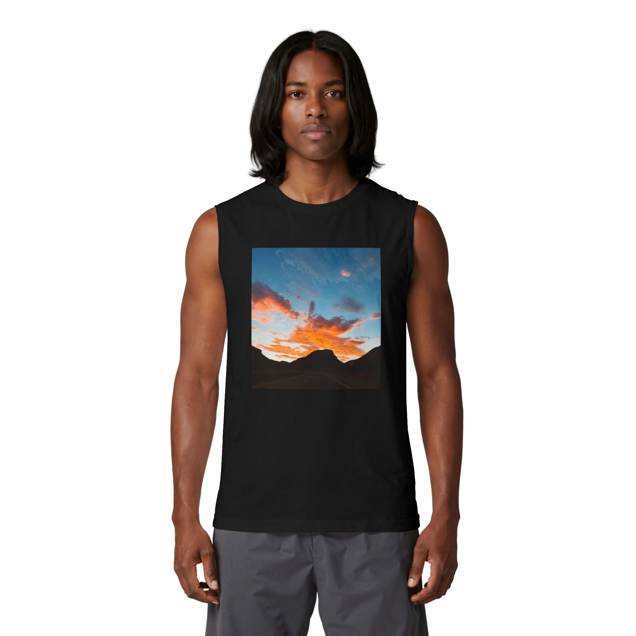 Mountain Sunset Jersey Muscle Tank