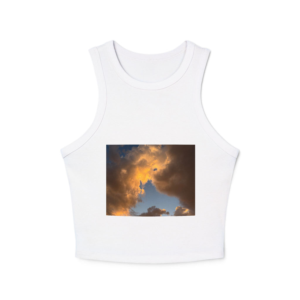 Golden Clouds Micro Rib Racer Tank Top