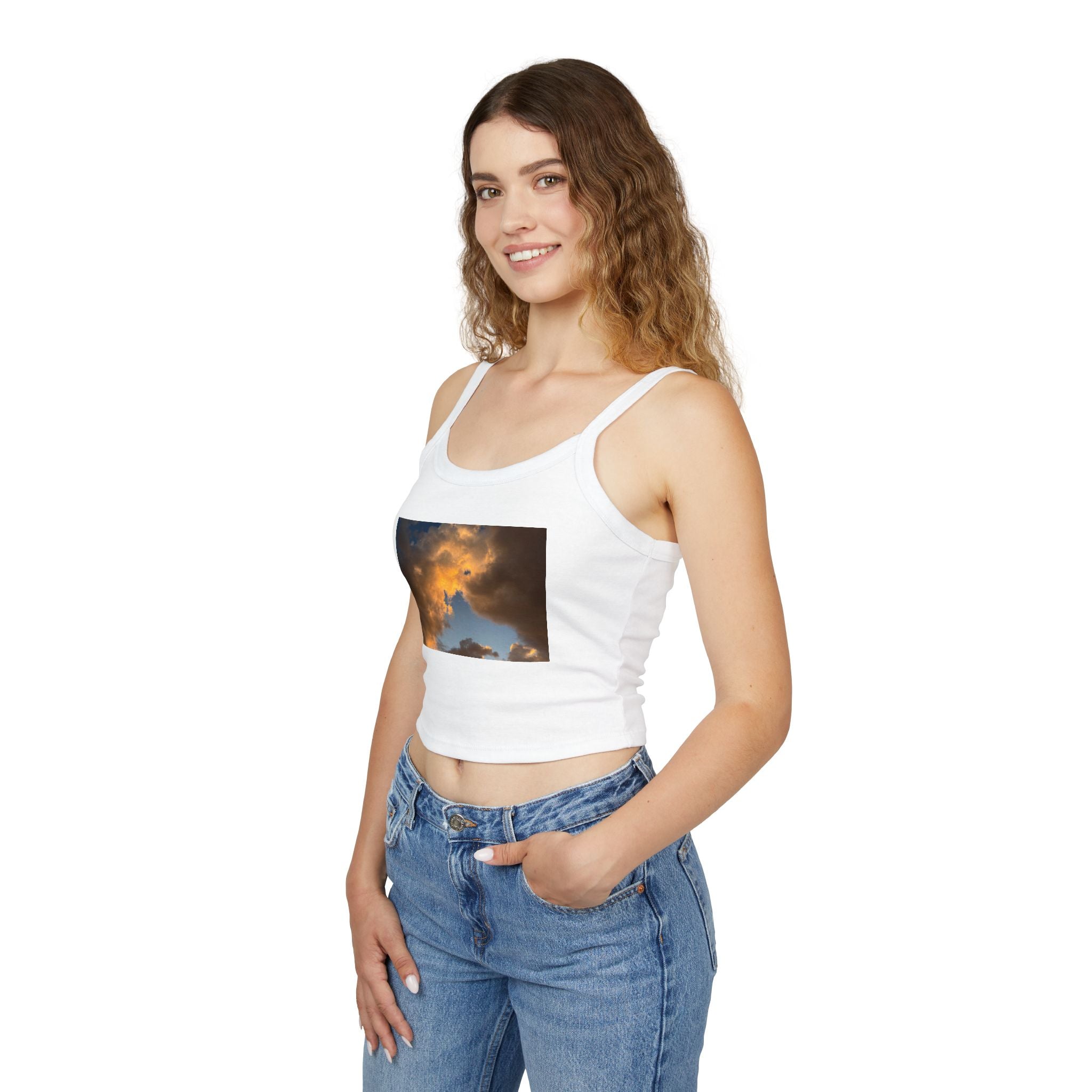 Golden Clouds Spaghetti Strap Tank Top