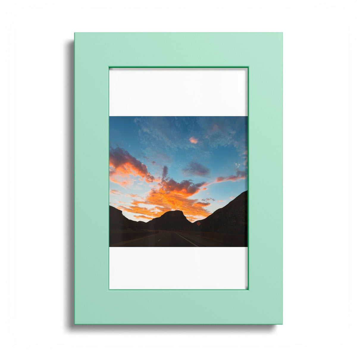 Mountain Sunset Poster (Colored Frame)