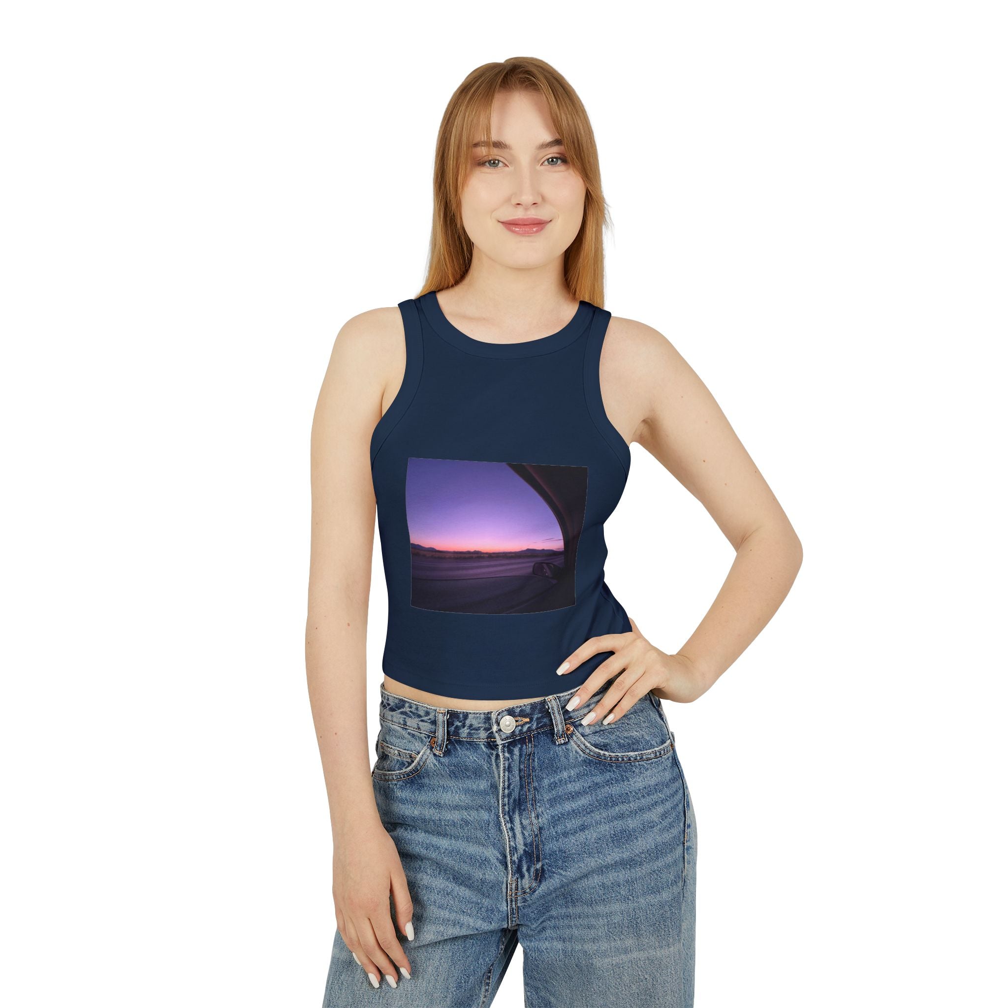 The Drive Home Micro Rib Racer Tank Top