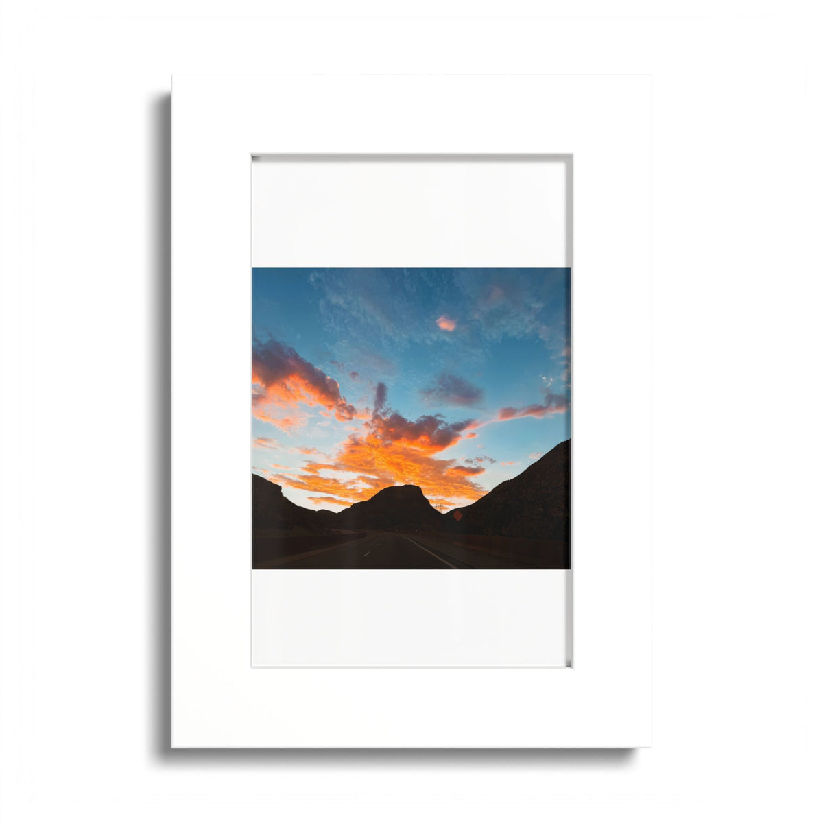 Mountain Sunset Poster (Colored Frame)